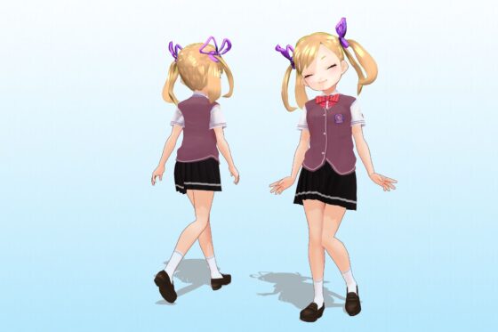 2年3班 出席號碼2號 艾瑪·德羅西 夏服3D模型數據(私立赤根〇〇)