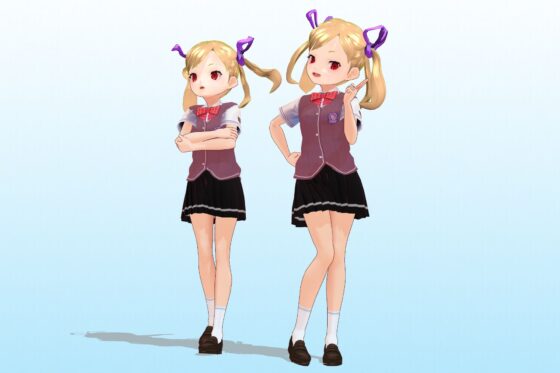 2年3班 出席號碼2號 艾瑪·德羅西 夏服3D模型數據(私立赤根〇〇)