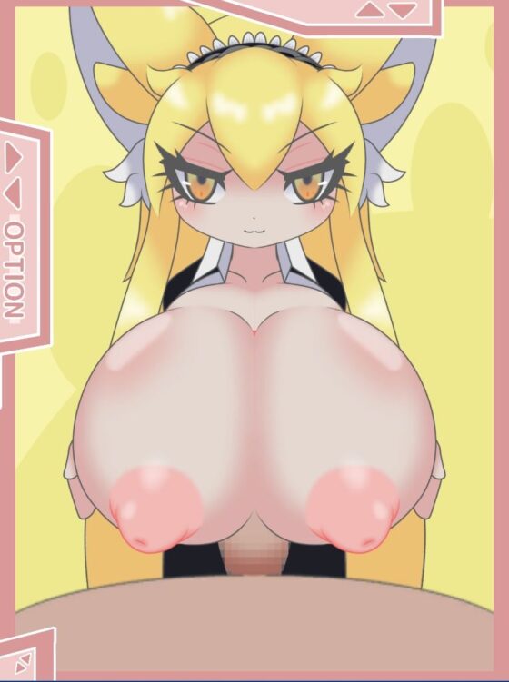 金髮狐耳巨乳妹！簡易胸部摩擦遊戲 [Fujizakura Works]