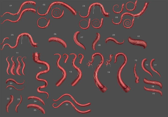 著作權免費背景CG素材「觸手素材4」
